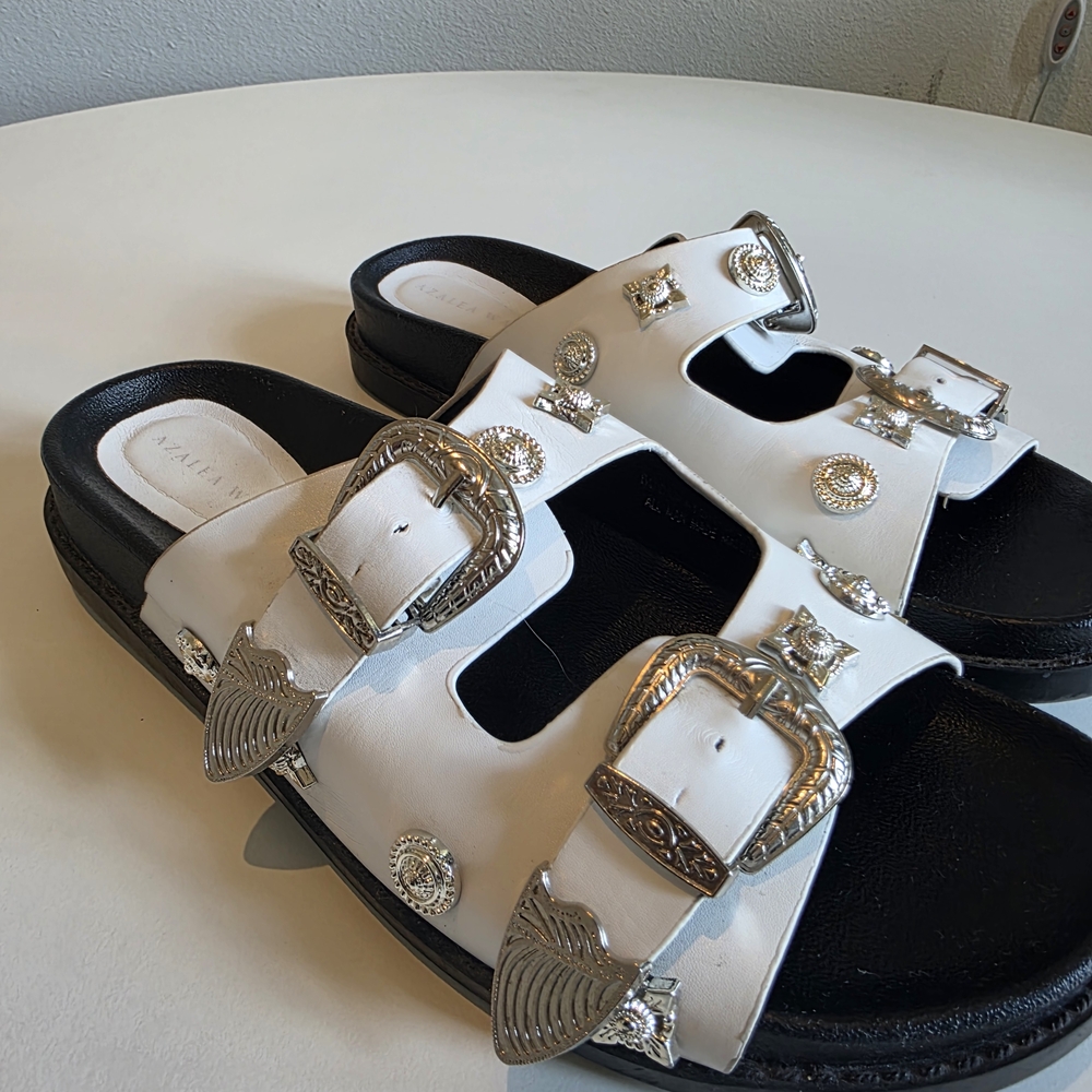 Elegant White and Silver Women's Sandals